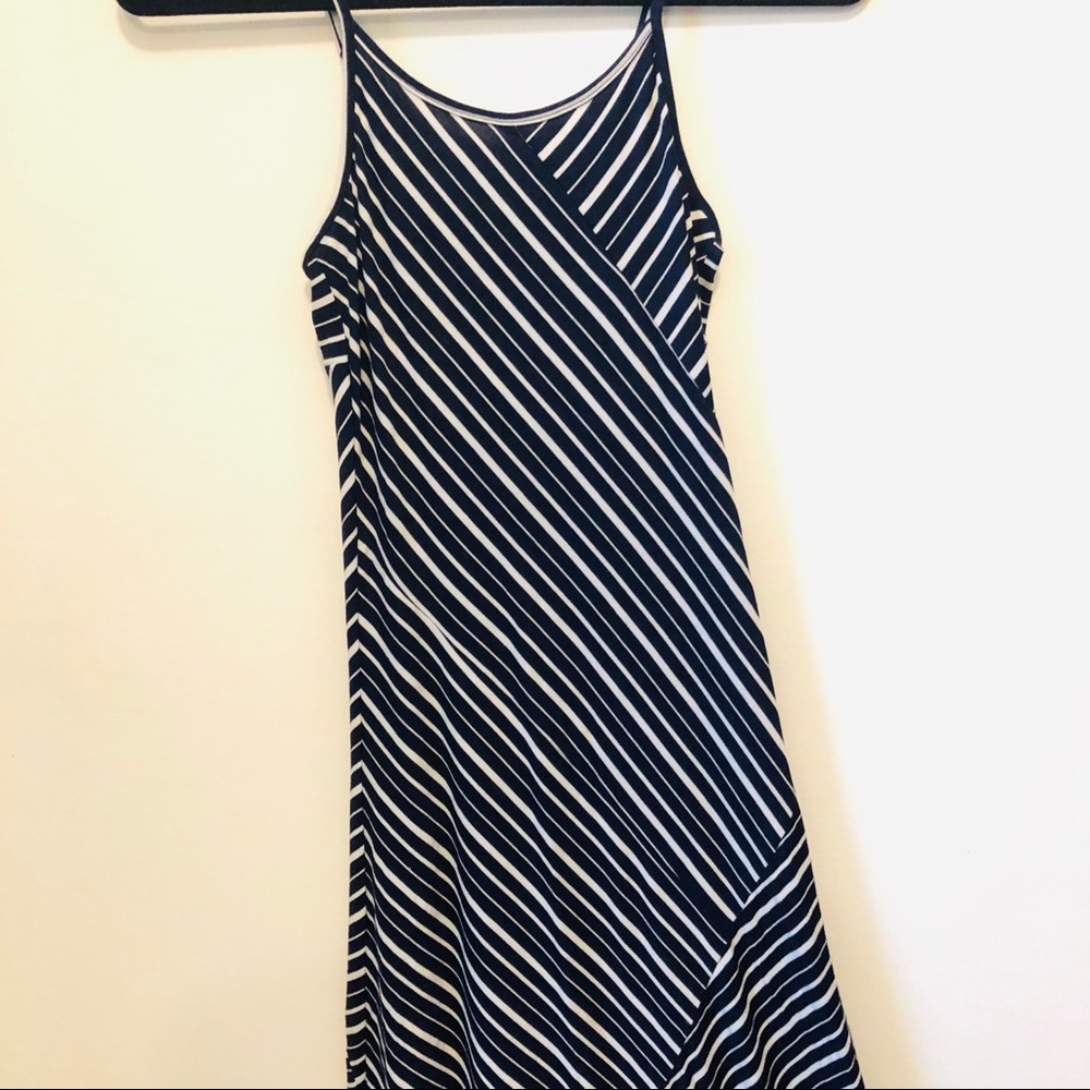 Navy/White Striped Maxi Dress